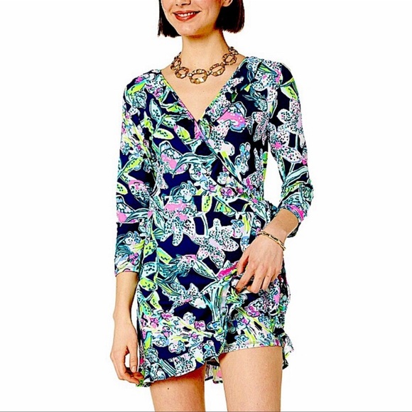 Lilly Pulitzer Jessalynne Wrap Romper Dress in Sway This Way - Picture 4 of 12
